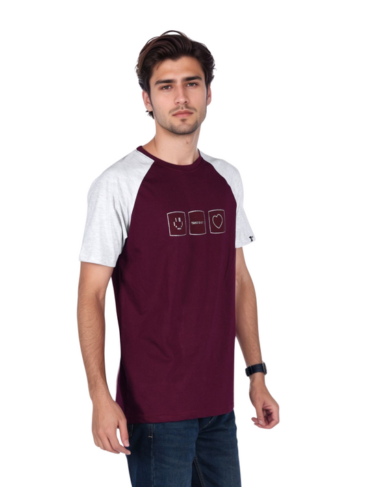 Zavrariq Men's Premium Cotton Short Sleeve T-Shirt - Maroon