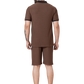 ZAVRARIQ Men's Premium Polo T-Shirt & Shorts Co-Ord Set – Polyester | Coffee Brown