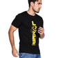 Zavrariq Men's Black Printed Cotton T-Shirt | Regular Fit Casual Round Neck Tee