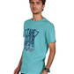 ZAVRARIQ Men's Premium Graphic Cotton T-Shirt – Half Sleeve Round Neck | Sky Blue