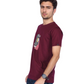 Zavrariq Men's Maroon Graphic Cotton T-Shirt | Casual Half Sleeve Round Neck Tee