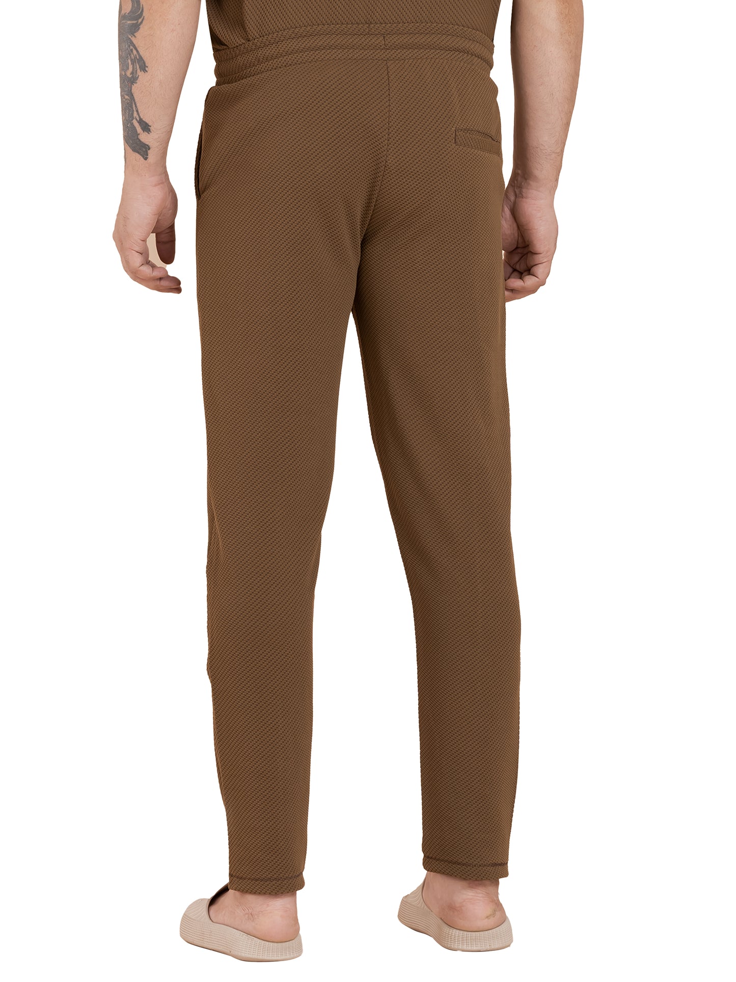 Zavrariq Men's Premium Polyester Jogger Pants – Brown
