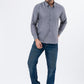 Men's Charcoal Checked Full Sleeve Casual Shirt | Regular Fit Cotton Blend | ZEVRARIQ