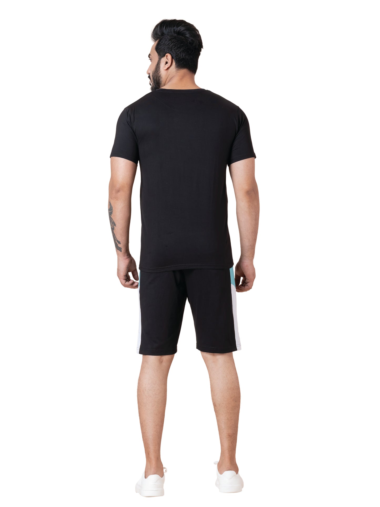 ZAVRARIQ Men's Sports T-Shirt & Shorts Co-Ord Set – Premium Cotton | Black