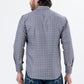 Men's Charcoal Checked Full Sleeve Casual Shirt | Regular Fit Cotton Blend | ZEVRARIQ