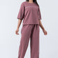 Zavrariq Women's Round Neck Oversized Crop Top & Wide Leg Pants Co-ord Set | Casual Lounge Wear