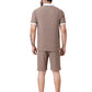 Zavrariq Men's Premium Polo T-Shirt & Shorts Co-Ord Set – Brown