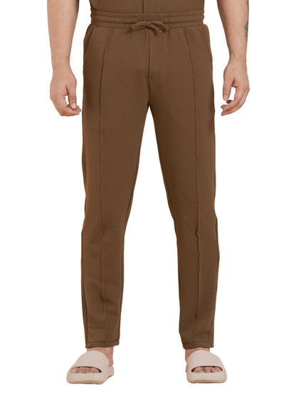 Zavrariq Men's Premium Polyester Jogger Pants – Brown