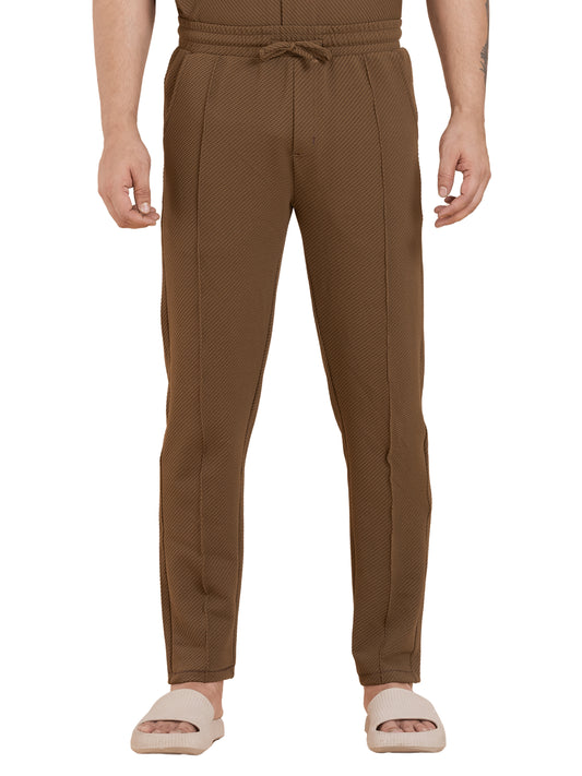 Zavrariq Men's Premium Polyester Jogger Pants – Brown