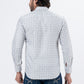 Men's White Checked Full Sleeve Casual Shirt | Regular Fit Cotton Blend | ZEVRARIQ