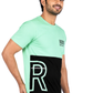 ZAVRARIQ Men's C Green Color Block Graphic Round Neck T-Shirt