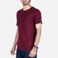 Zavrariq Men's Solid Cotton Round Neck Half Sleeve T-Shirt – Maroon