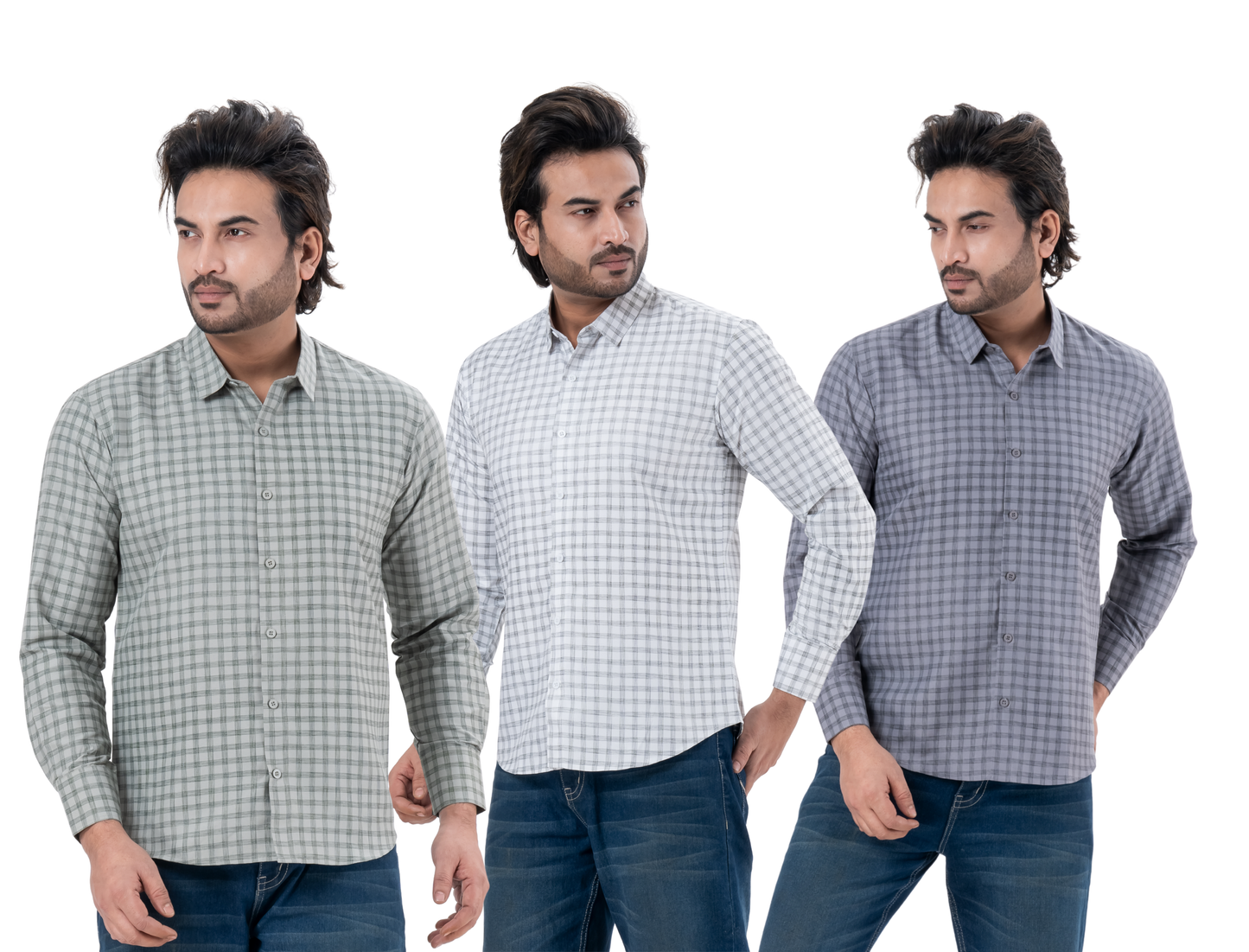 Men’s Premium Check Shirt Combo – Pack of 3 | Regular Fit Full Sleeve