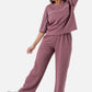 Zavrariq Women's Round Neck Oversized Crop Top & Wide Leg Pants Co-ord Set | Casual Lounge Wear