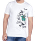 Men's White Graphic Printed Cotton T-Shirt | Premium Casual Round Neck Half Sleeve Tee