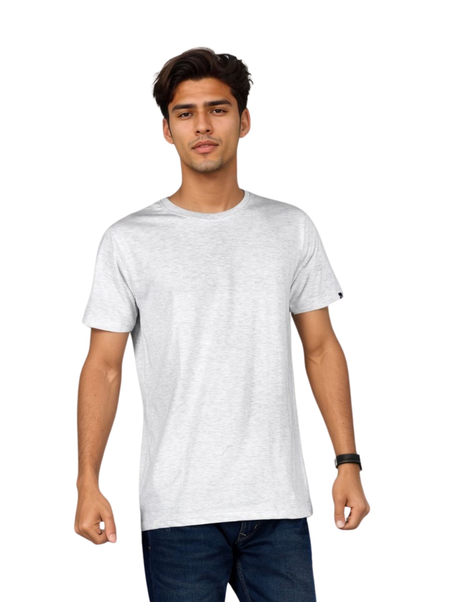 Zavrariq Men's Premium Cotton Short Sleeve Round Neck Solid T-Shirt