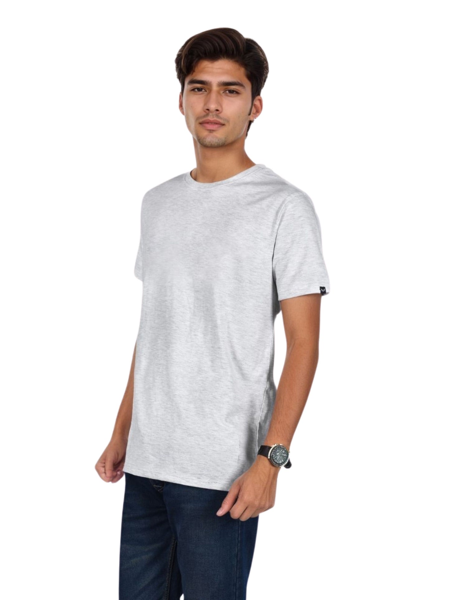 Zavrariq Men's Premium Cotton Short Sleeve Round Neck Solid T-Shirt