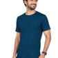 ZAVRARIQ Men's Navy Blue Solid Round Neck T-Shirt