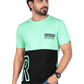 ZAVRARIQ Men's C Green Color Block Graphic Round Neck T-Shirt