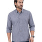 Men's Charcoal Checked Full Sleeve Casual Shirt | Regular Fit Cotton Blend | ZEVRARIQ
