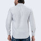 Men's White Checked Full Sleeve Casual Shirt | Regular Fit Cotton Blend | ZEVRARIQ