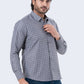 Men's Charcoal Checked Full Sleeve Casual Shirt | Regular Fit Cotton Blend | ZEVRARIQ