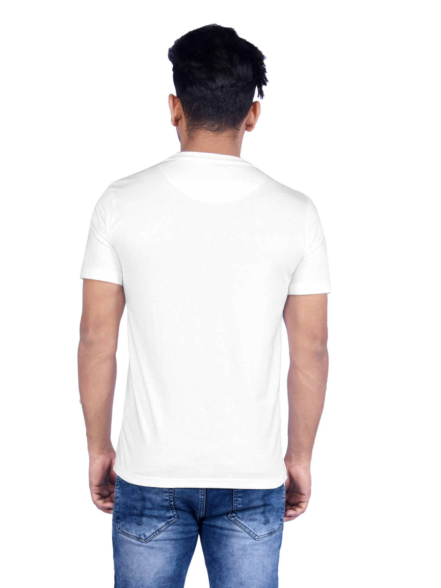 Men's White Graphic Printed Cotton T-Shirt | Premium Casual Round Neck Half Sleeve Tee
