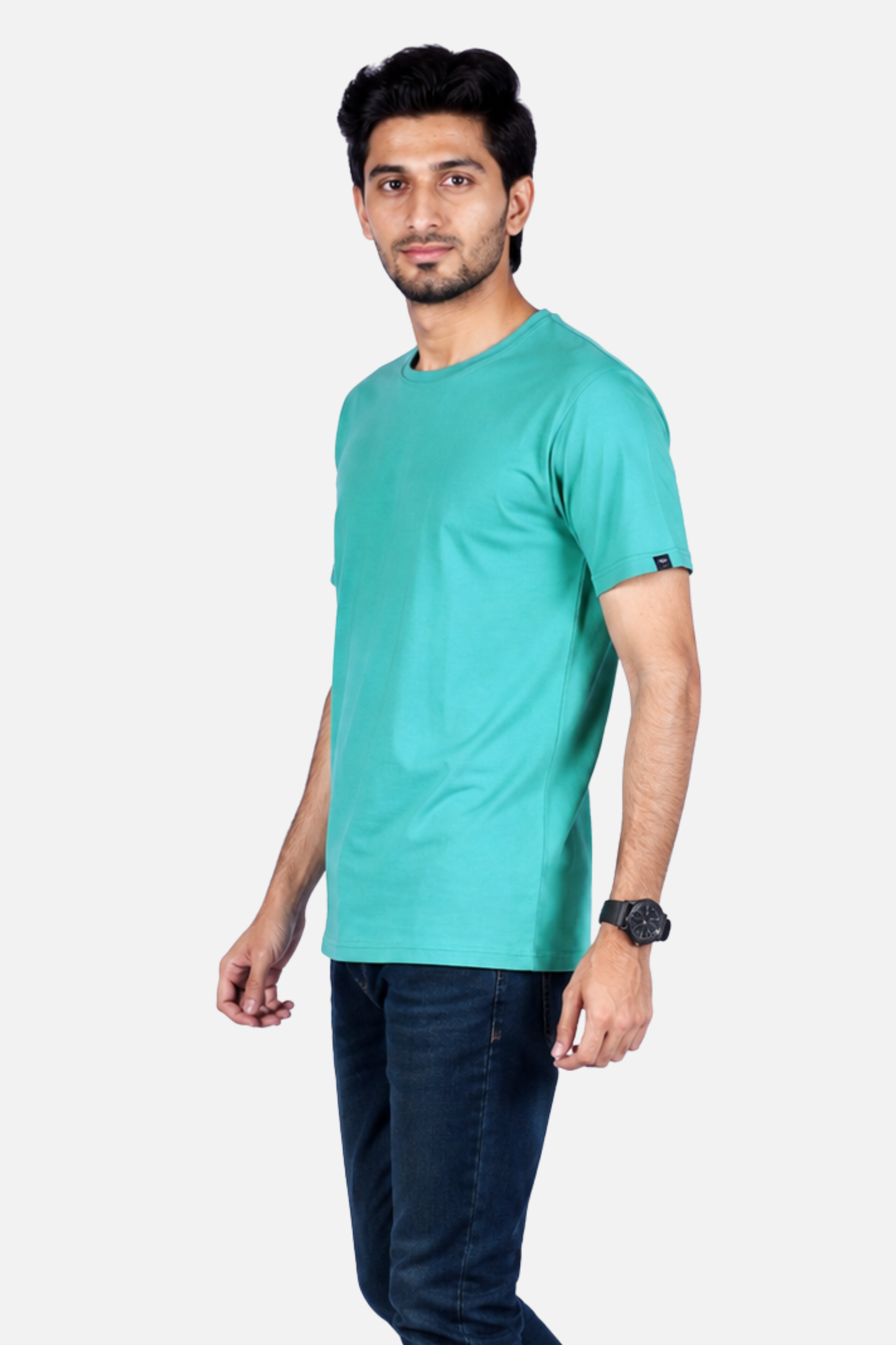 Zavrariq Men's Solid Cotton Round Neck Half Sleeve T-Shirt – Deep Oxford