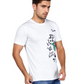 Men's White Graphic Printed Cotton T-Shirt | Premium Casual Round Neck Half Sleeve Tee