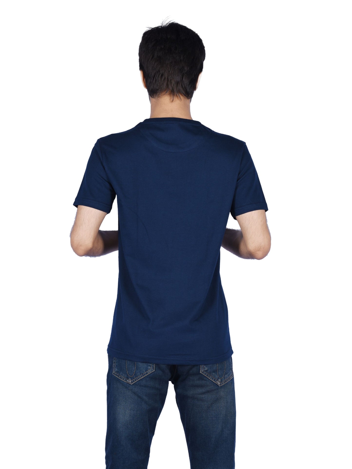ZAVRARIQ Men's Premium Graphic Cotton T-Shirt – Half Sleeve Round Neck | Navy Blue