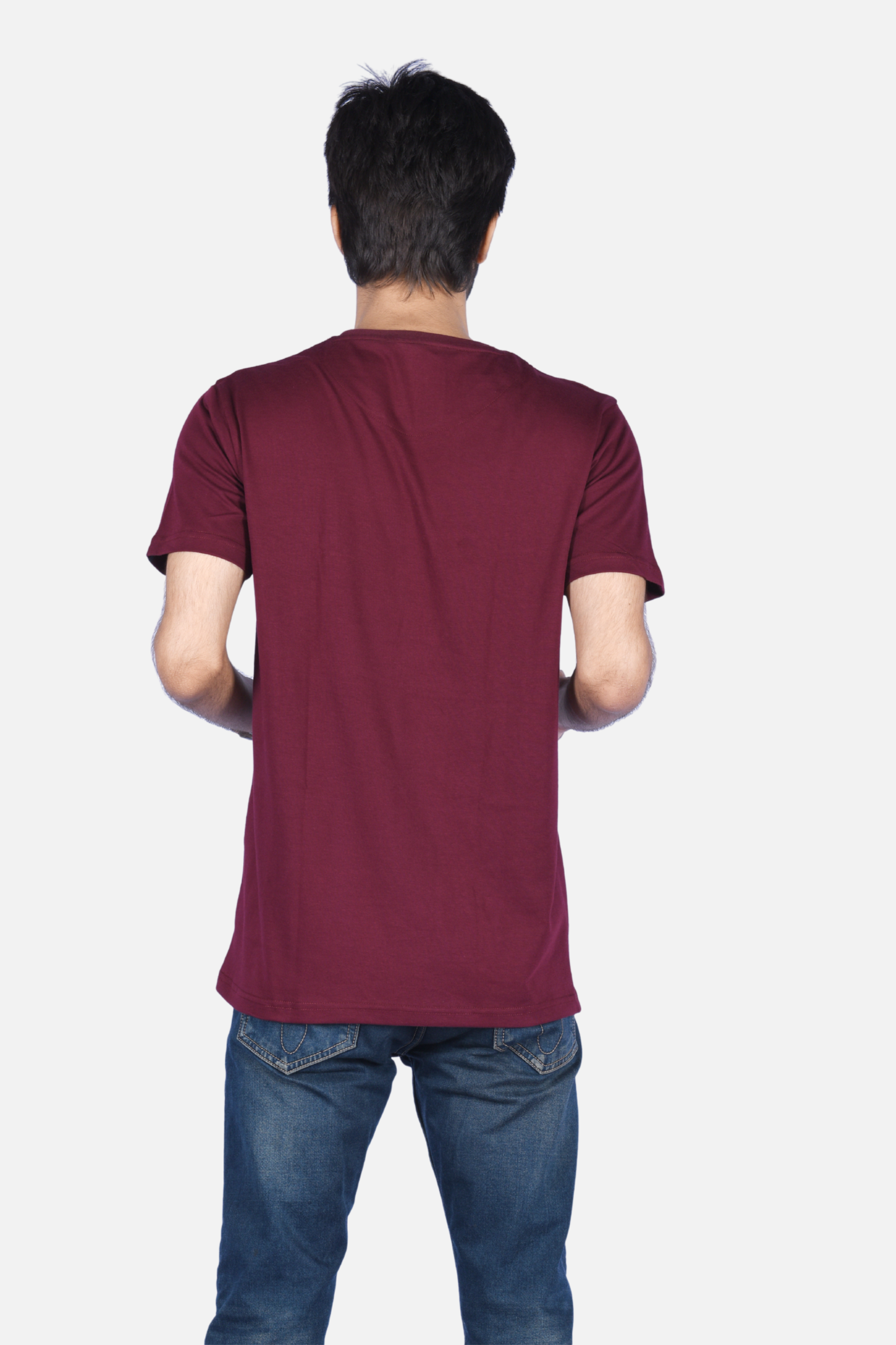 Zavrariq Men's Solid Cotton Round Neck Half Sleeve T-Shirt – Maroon