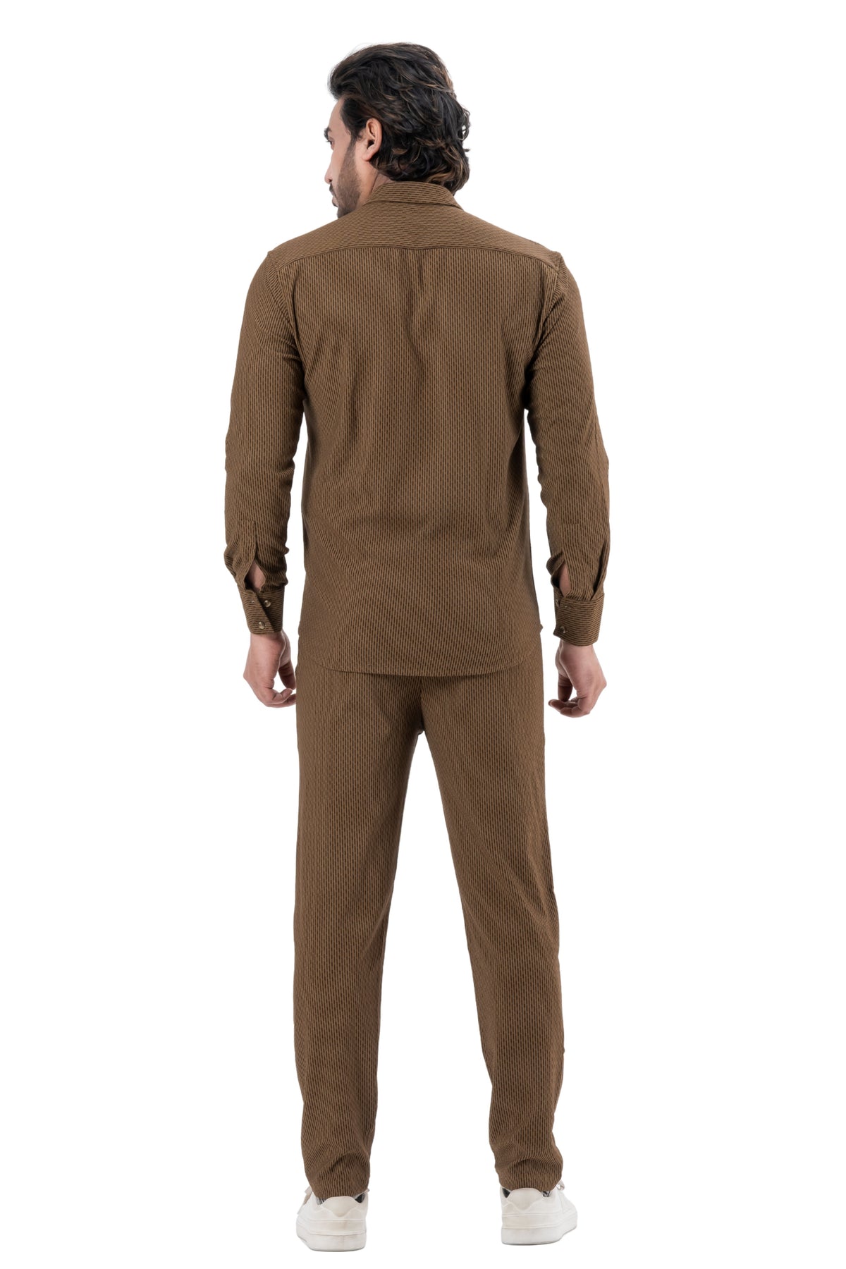 Men's Brown Full Sleeve Co-Ord Set | Casual Premium Outfit | ZEVRARIQ