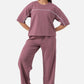 Zavrariq Women's Round Neck Oversized Crop Top & Wide Leg Pants Co-ord Set | Casual Lounge Wear