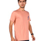 Men's Peach Cotton Graphic T-Shirt | Casual Half Sleeve Round Neck Tee