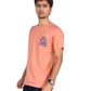 Men's Peach Cotton Graphic T-Shirt | Casual Half Sleeve Round Neck Tee