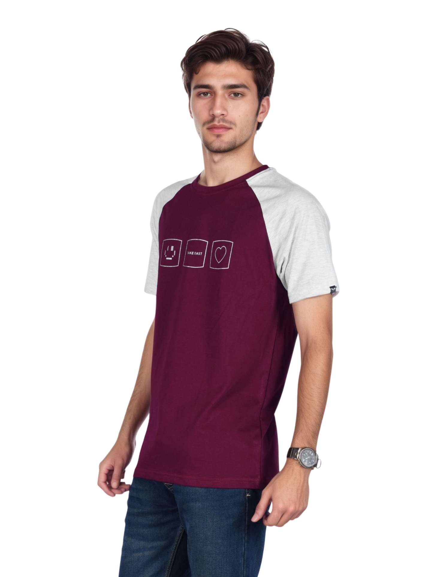 Zavrariq Men's Premium Cotton Short Sleeve T-Shirt - Maroon