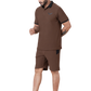 ZAVRARIQ Men's Premium Polo T-Shirt & Shorts Co-Ord Set – Polyester | Coffee Brown