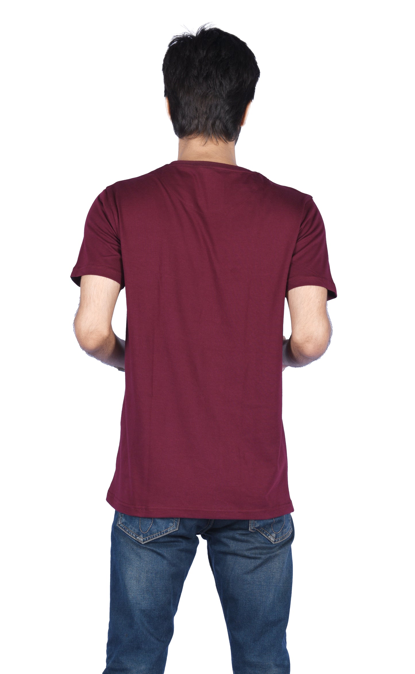 Zavrariq Men's Maroon Graphic Cotton T-Shirt | Casual Half Sleeve Round Neck Tee