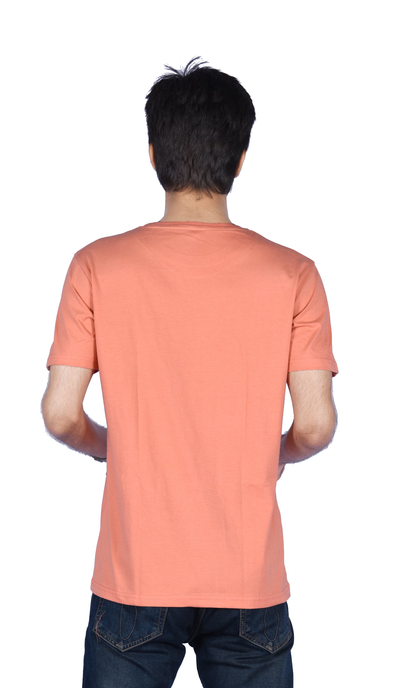 ZAVRARIQ Men's Premium Solid Cotton T-Shirt – Half Sleeve Round Neck | Peach