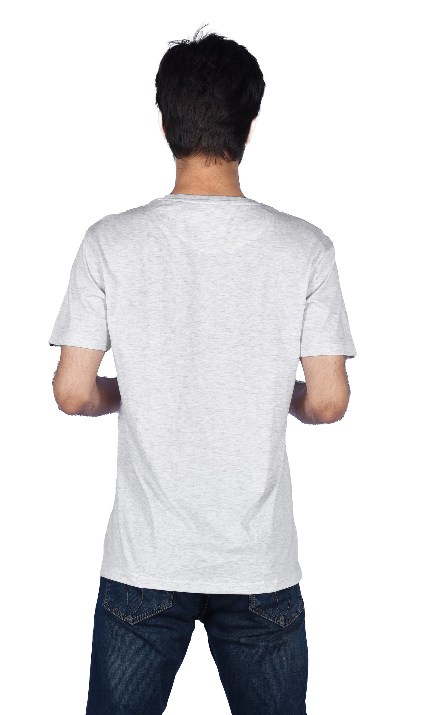Zavrariq Men's Light Grey Cotton Graphic T-Shirt | Casual Half Sleeve Round Neck Tee