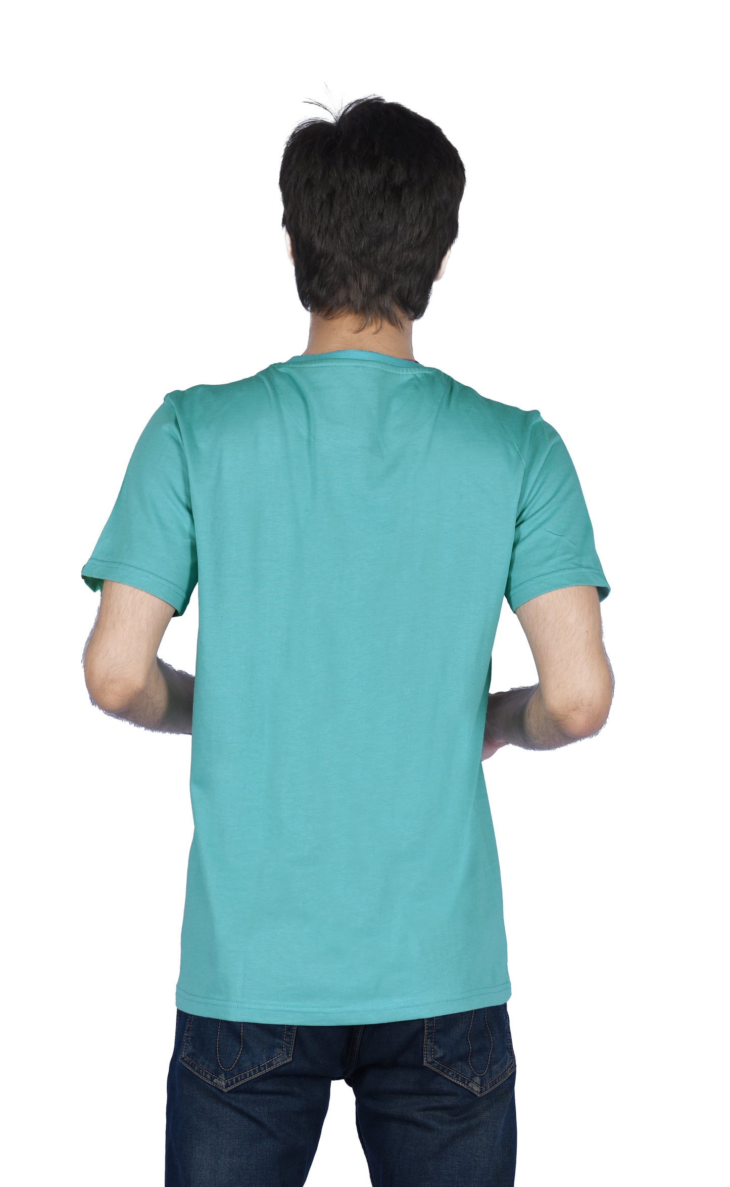 ZAVRARIQ Men's Premium Graphic Cotton T-Shirt – Half Sleeve Round Neck | Sky Blue