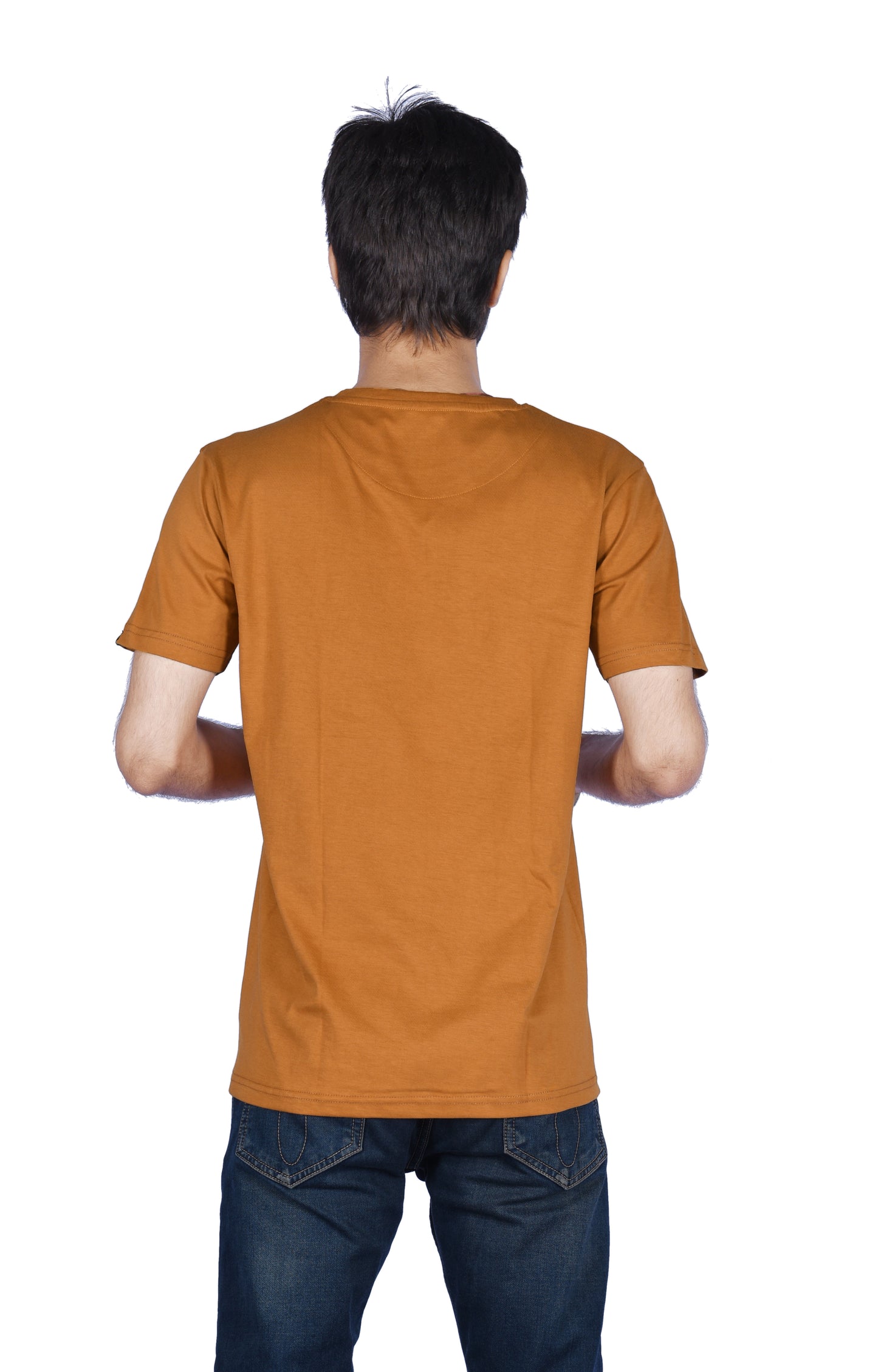 ZAVRARIQ Men's Premium Cotton Graphic Print T-Shirt – Half Sleeve | Brown