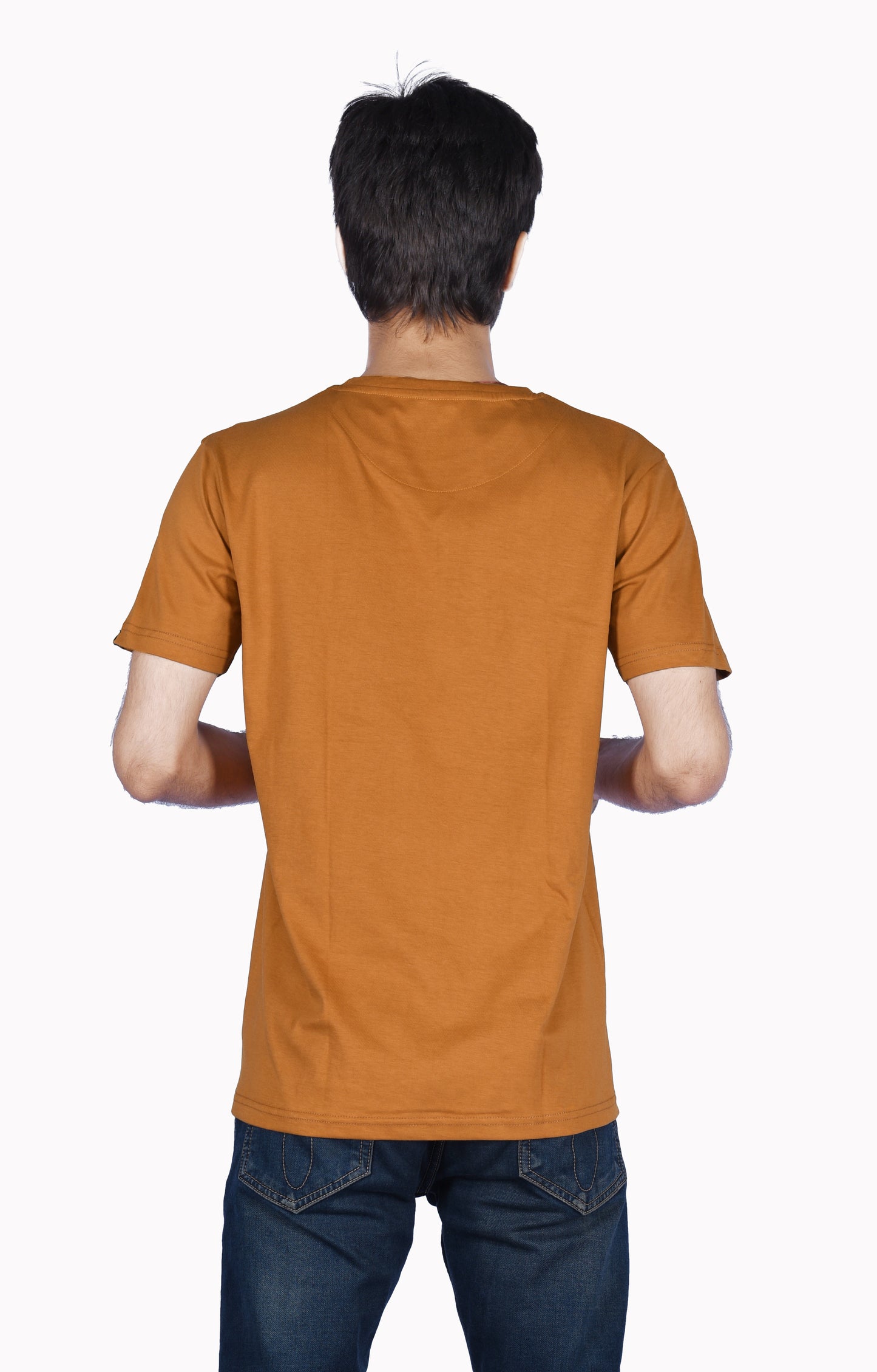 ZAVRARIQ Men's Premium Solid Cotton T-Shirt – Half Sleeve Round Neck | Rust Brown