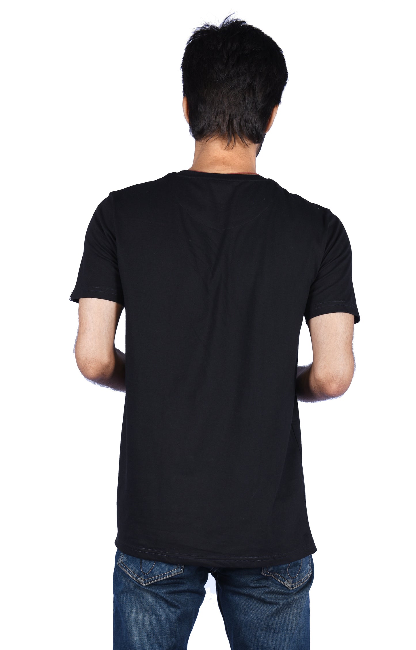 ZAVRARIQ Men's Black Graphic Print Short Sleeve T-Shirt