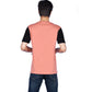 ZAVRARIQ Men's Color Block Cotton T-Shirt – Half Sleeve Round Neck | Peach & Black