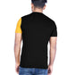 Zavrariq Men's Printed Half Sleeve Cotton T-Shirt - Black & Mustard
